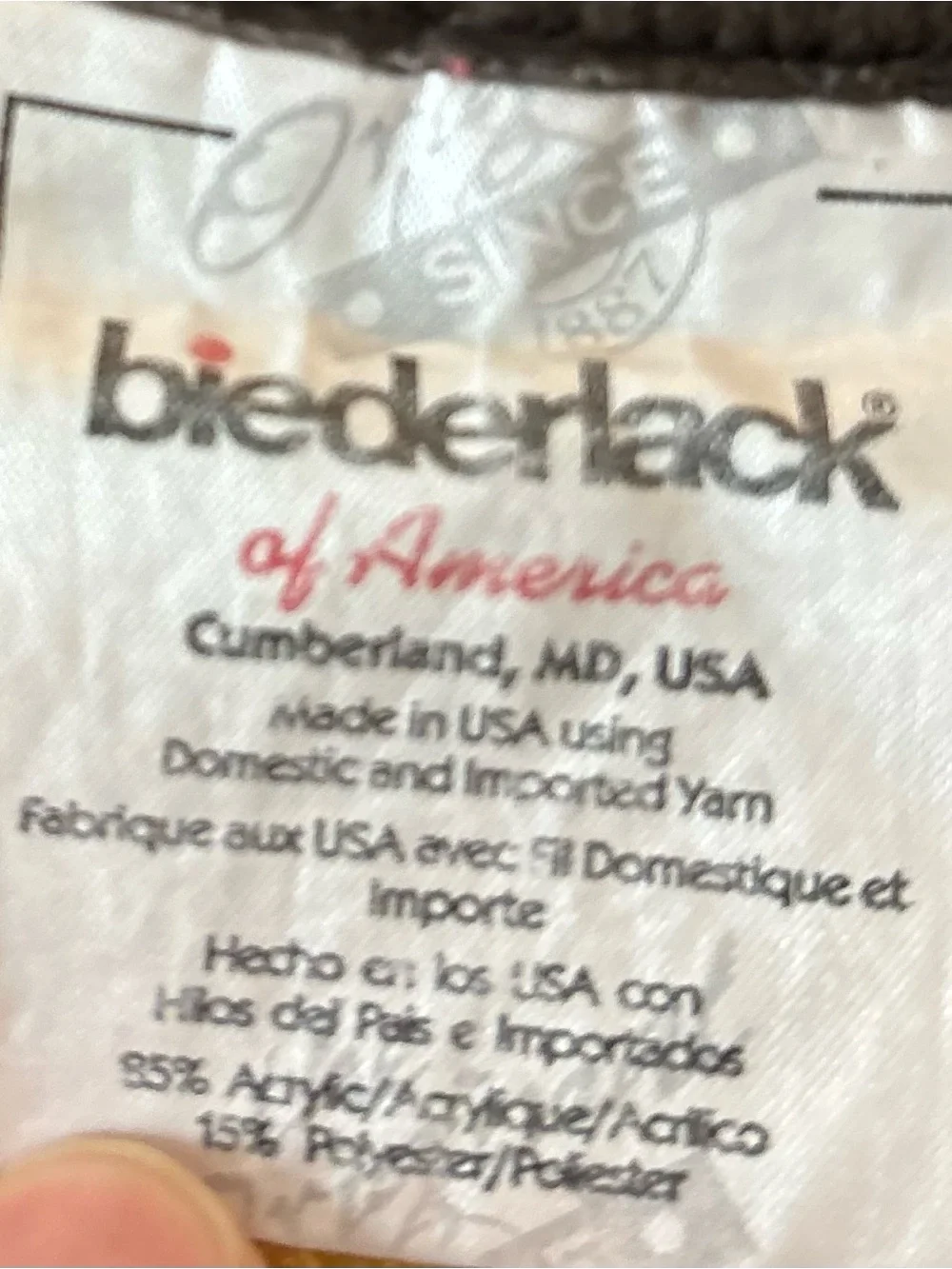 Vintage Biederlack Reversible Blanket Teddy Bear with Honey Pot Throw USA